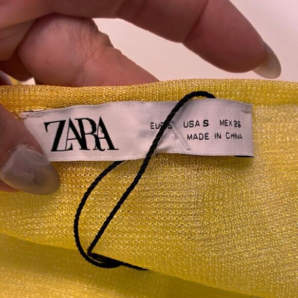 NEW Zara Yellow Limited Edition Semi Sheer Sleeveless Midi Dress Small MSRP $119 - Picture 8 of 12